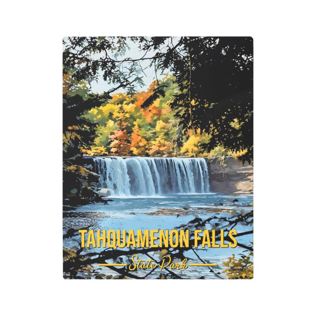 Impresión En Metal Tahquamenon Falls Vintage Style (Anverso)