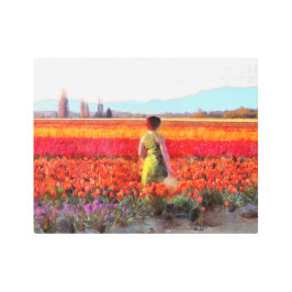 Impresión En Metal Tarde en los Campos de Tulipanes