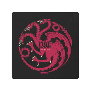 Impresión En Metal Targaryen Sigil - Fire & Blood