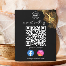 Tarjeta de Negra Metalizado Gold con código QR