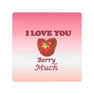 Impresión En Metal Te Amo Berry Mucho