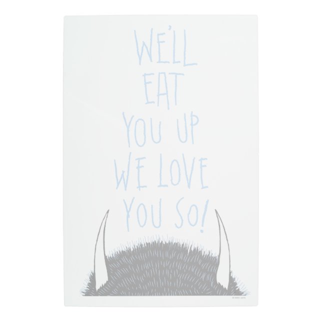 Impresión En Metal ¡Te Comeremos, te amamos! - Azul (Anverso)