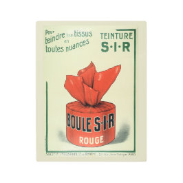 Impresión En Metal Teinture Rouge Vintage French Ladies Boudoir Adver