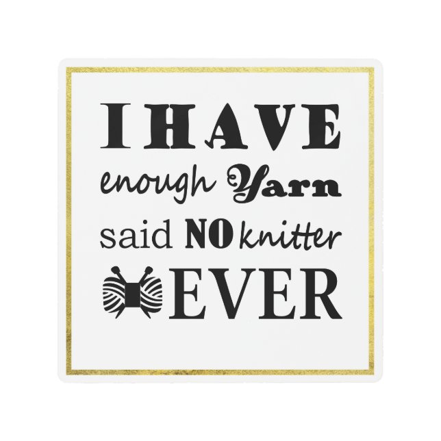 Impresión En Metal Tejiendo No Suficiente Yarn Faux Gold Bordes (Anverso)