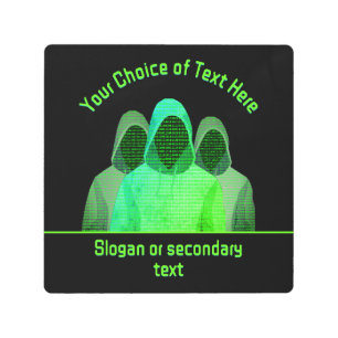 Impresión En Metal Tema de seguridad del equipo Código verde - Texto
