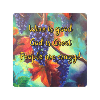 Impresión En Metal Tema del vino