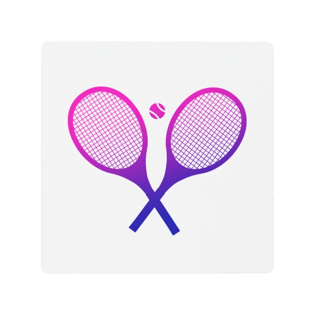 Impresión En Metal Tenis raqueta magenta a ormbre púrpura (Anverso)
