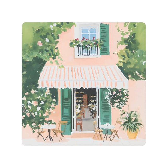 Impresión En Metal Terraza tranquila en Roma (Anverso)