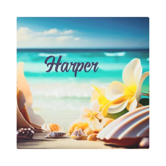 Impresión En Metal Tesoros de playa (Anverso)