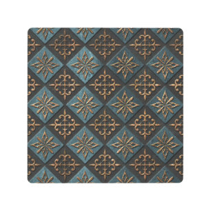 Impresión En Metal Textura de bronce con estampado.