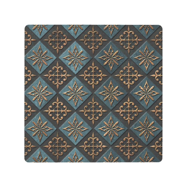 Impresión En Metal Textura de bronce con estampado. (Anverso)