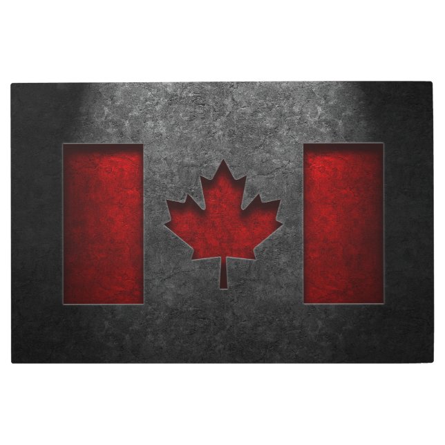 Impresión En Metal Textura de piedra de la bandera de Canadá (Anverso)