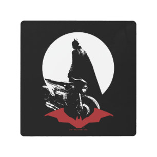Impresión En Metal The Batman Motorcycle Silhouette