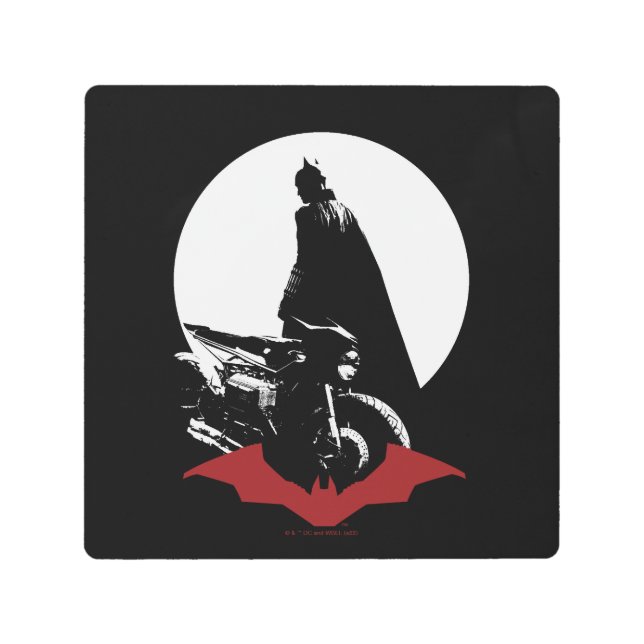 Impresión En Metal The Batman Motorcycle Silhouette (Anverso)