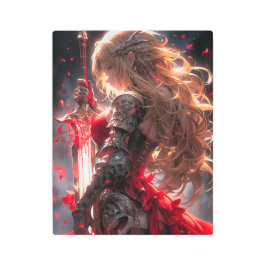 Impresión En Metal The Crimson Knight | Anime Warrior Princess Art