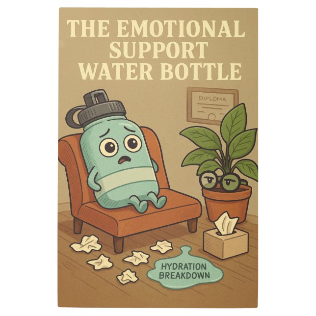 Impresión En Metal The Emotional Support Water Bottle (Anverso)