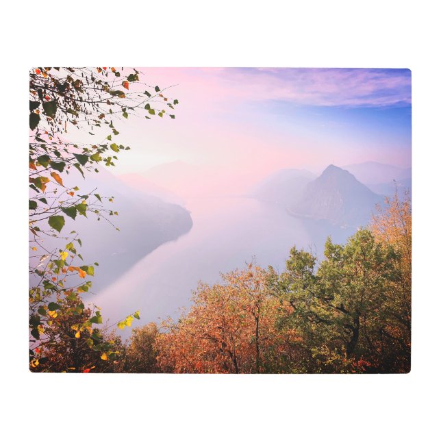 Impresión En Metal Ticino, Suiza: Vista desde Monte Bre (Anverso)