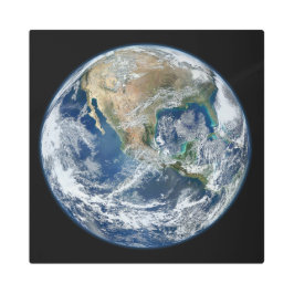 Impresión En Metal Tierra altamente detallada | Mármol azul