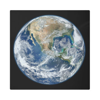 Impresión En Metal Tierra altamente detallada | Mármol azul