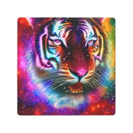 Impresión En Metal Tigre cósmico