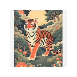 Impresión En Metal Tigre guardián en el bosque de Joseon