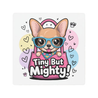 Impresión En Metal Tiny but Mighty Chihuahua Metal Art