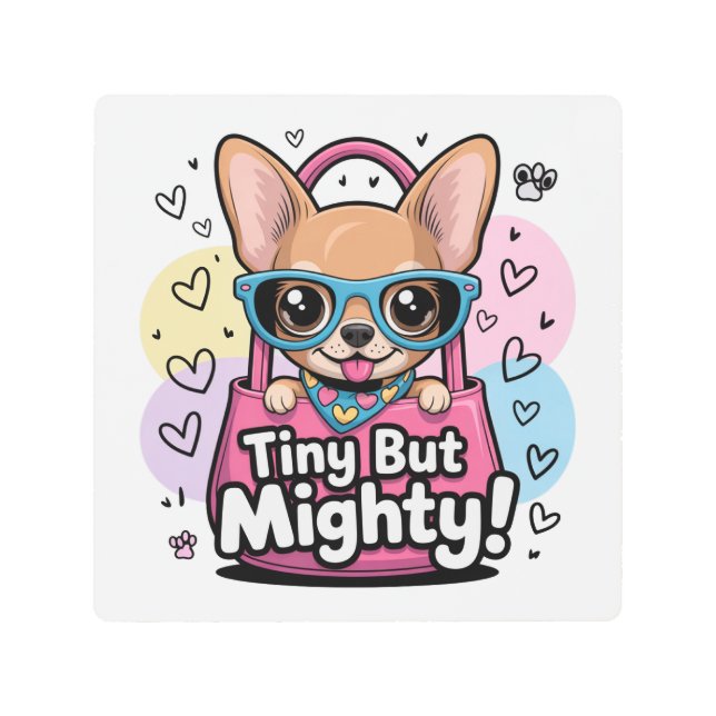 Impresión En Metal Tiny but Mighty Chihuahua  Metal Art (Anverso)