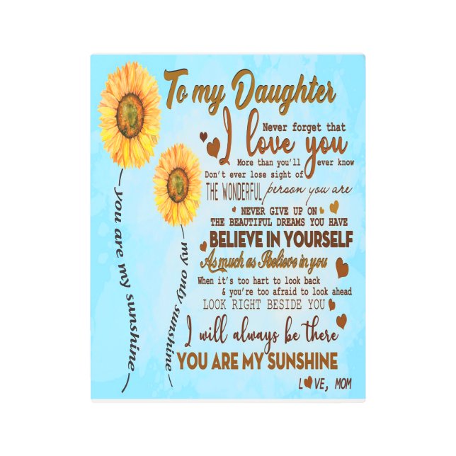 Impresión En Metal To my daughter | Special letter to my daughter (Anverso)