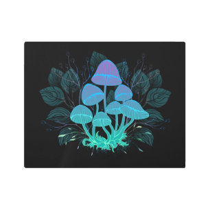 Impresión En Metal Toadstools en Bushes