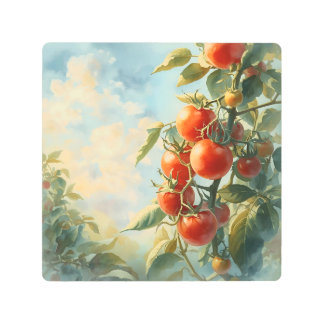 Impresión En Metal Tomates de cosecha en vid