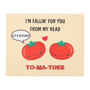 Impresión En Metal Tomates Enamorados El día de San Valentín Romántic