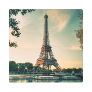Impresión En Metal Torre Eiffel arrojar almohada