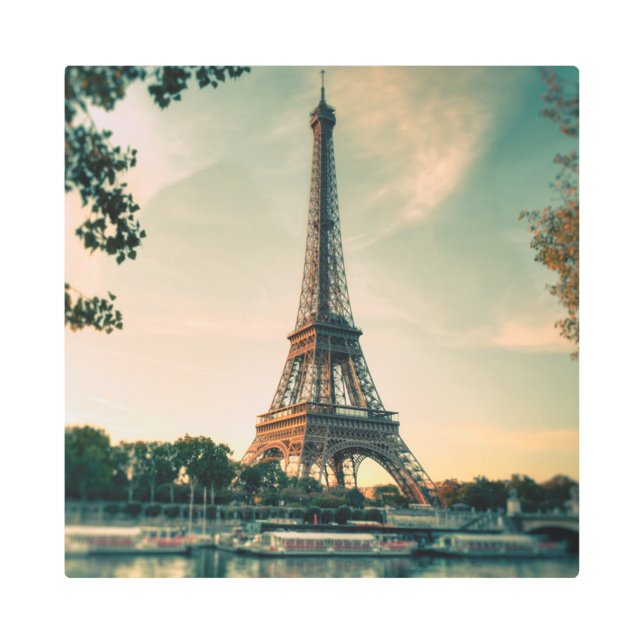 Impresión En Metal Torre Eiffel arrojar almohada (Anverso)