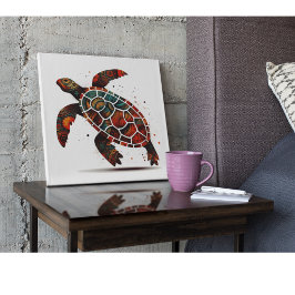 Impresión En Metal Tortuga Dot Mosaic