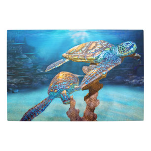 Impresión En Metal Tortugas marinas en el océano