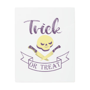 Impresión En Metal Trampa o trate los huesos cruzados de los cráneos