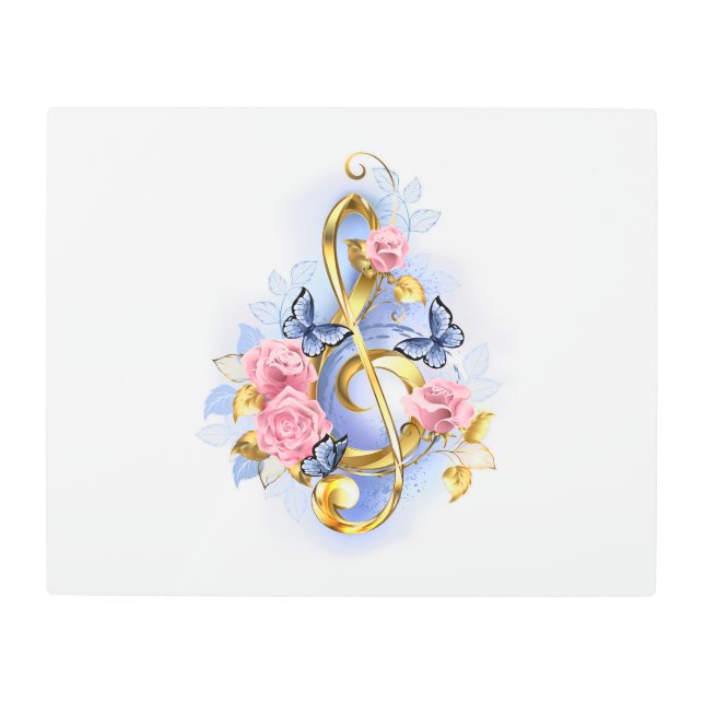 Impresión En Metal Treble arrecife con rosas rosas rosas rosas (Anverso)