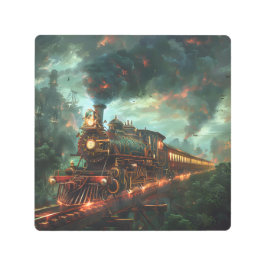 Impresión En Metal Tren de Steampunk