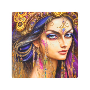 Impresión En Metal Triptych, la gitana increíblemente realista