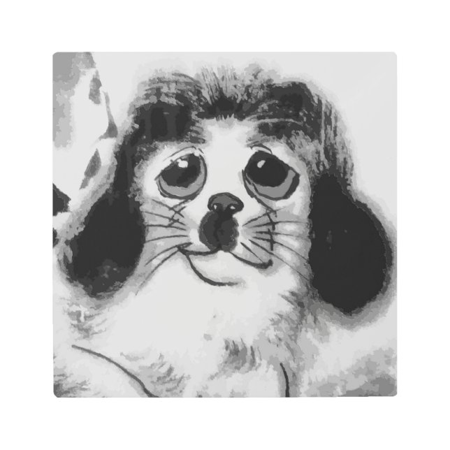 IMPRESIÓN EN METAL TRISTE PERRO (Anverso)