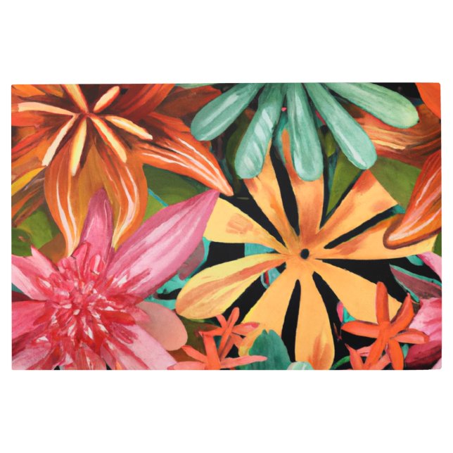 Impresión En Metal tropical/hawaiano/floral/floral (Anverso)