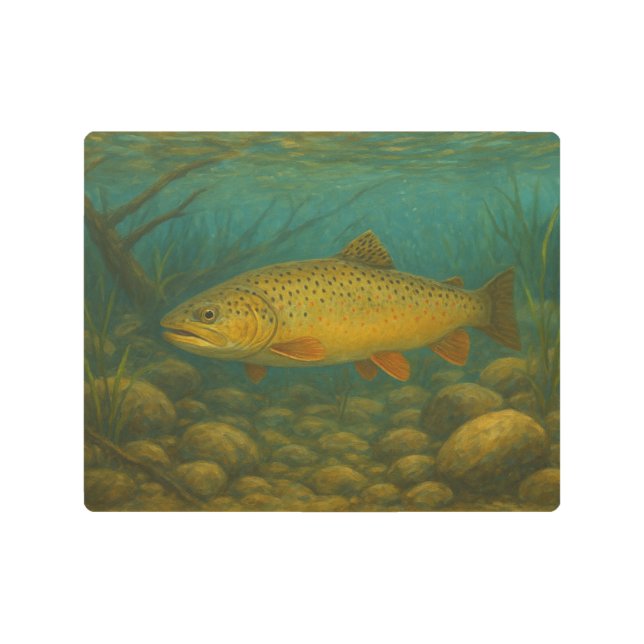 Impresión En Metal Trout Metal Sign (Anverso)