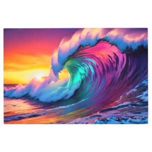 Impresión En Metal Tsunami psicodélico en el océano - Belleza oceánic