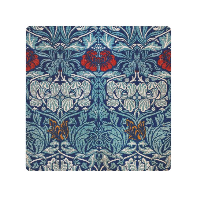 Impresión En Metal Tulip y Rosa, William Morris (Anverso)