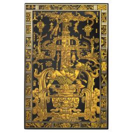 Impresión En Metal Tumba de Pakal - Astronauta Palenque de oro