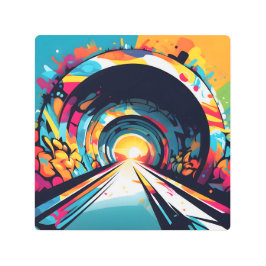 Impresión En Metal Túnel con graffiti