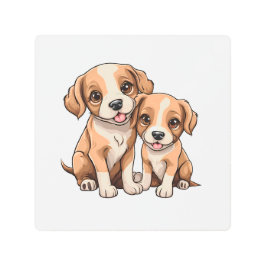 Impresión En Metal TWO PUPPIES Acrylic Print