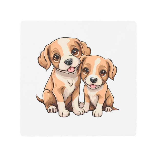 Impresión En Metal TWO PUPPIES Acrylic Print (Anverso)