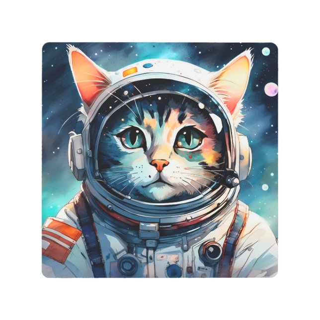 Impresión En Metal Un astronauta gata de fantasía (Anverso)