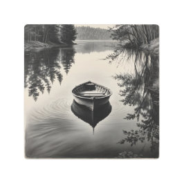 Impresión En Metal Un bote en el río